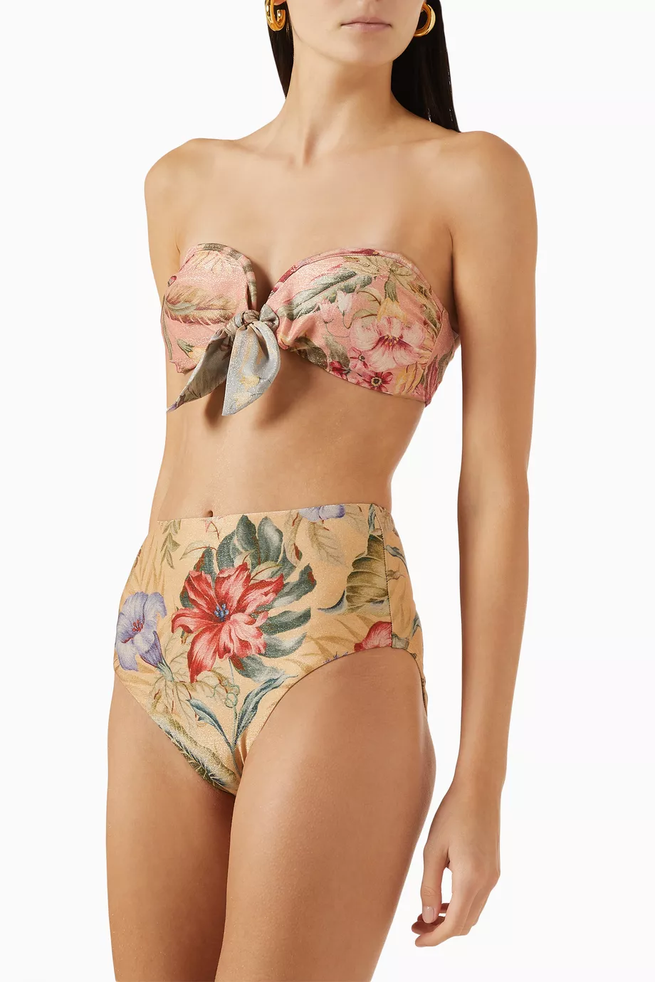 Tropical  美品 Buy Zimmermann Multicolour Coco Scarf-tie Bikini Top in Lycra For