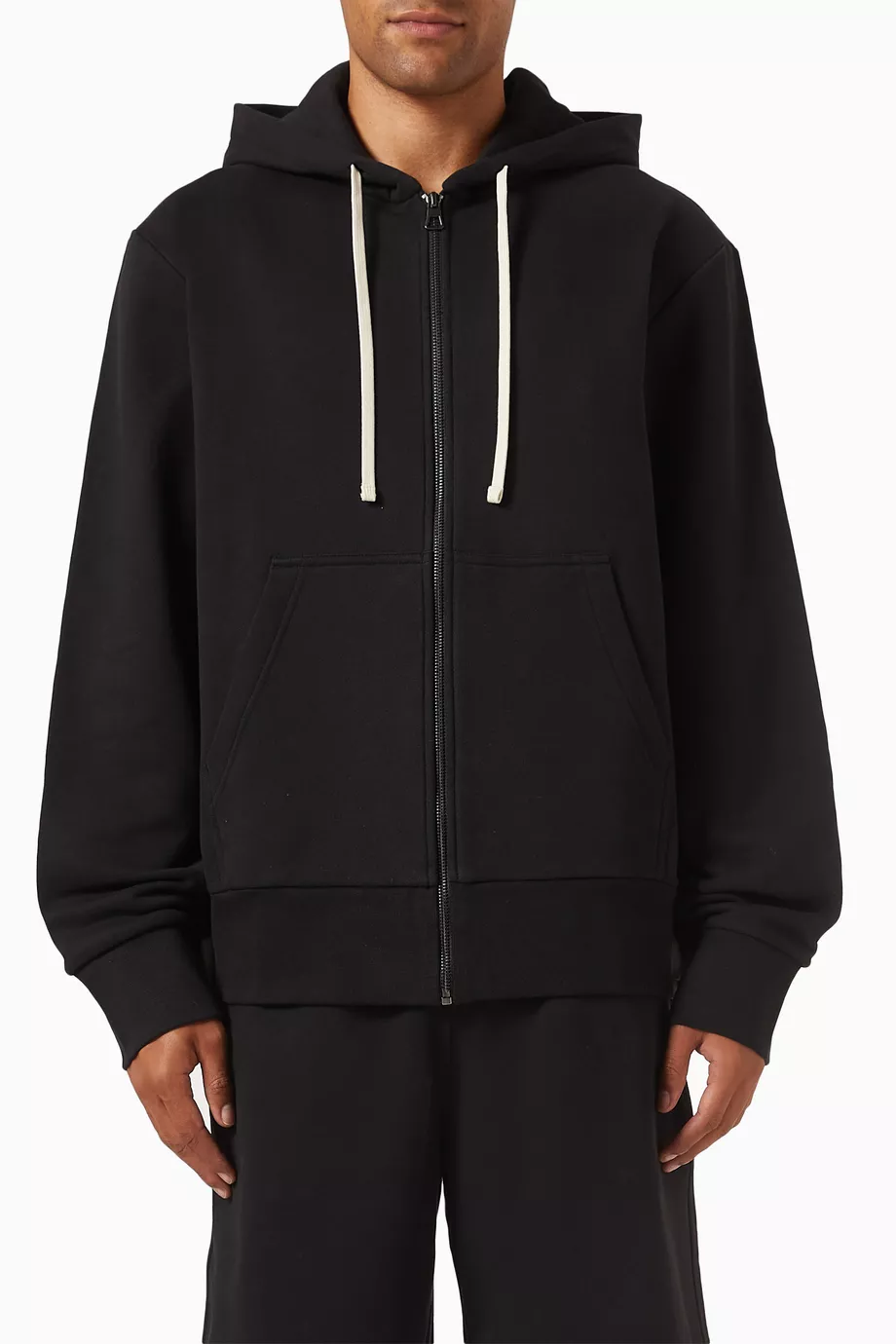 BECKHAM X BOSS▼Zip-up Hoodie▼ジップアップフーディ BOSS - Zip-up hoodie with Double B monogram - Black