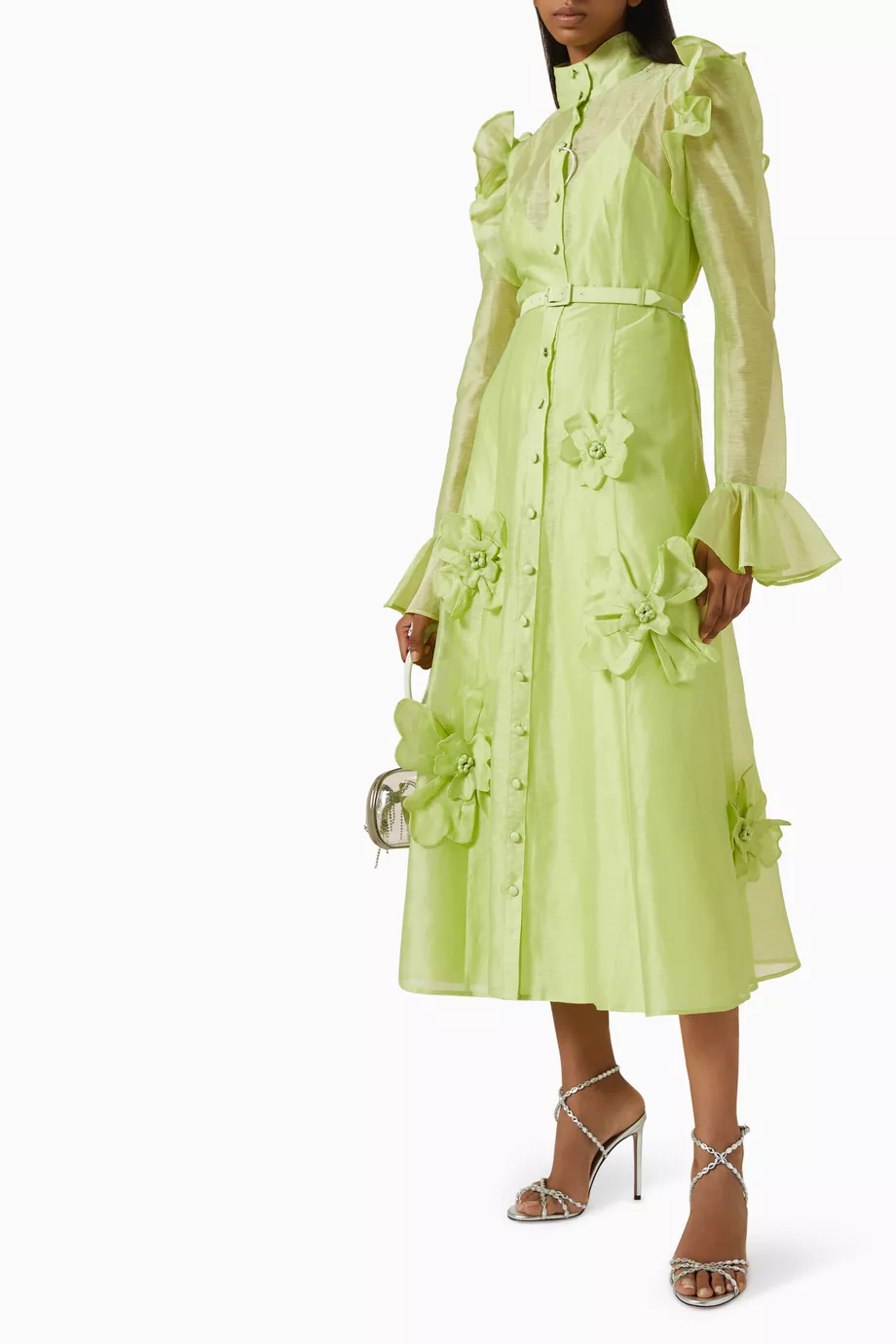 Buy Leo Lin Yellow Katrina Petal Butterfly Sleeve Midi Dress For Women  Online | Ounass UAE