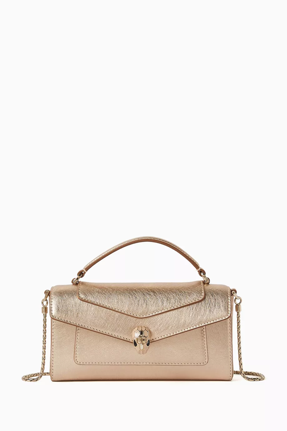 メイク道具・化粧小物 gold synthetic leather BVLGARI Pouch Buy BVLGARI Gold Sea Phone Pouch in Leather For Women Online