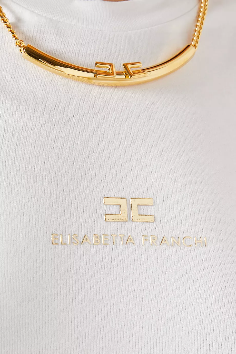 Tシャツ・カットソー ELISABETTA FRANCHI FW25 Necklace shirt (CA12356E2 EA4) Elisabetta Franchi Chain T Shirt Elisabetta Franchi