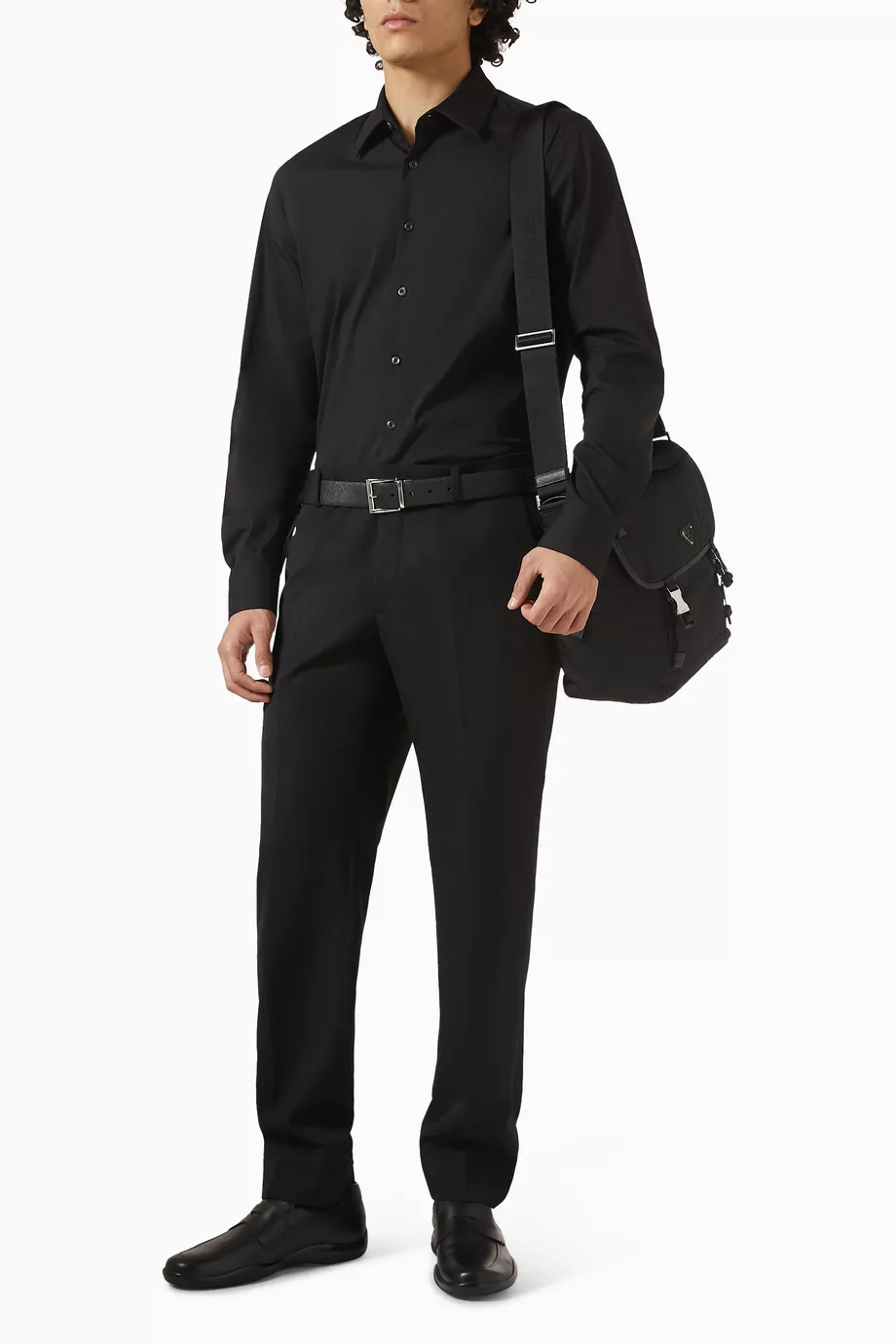 Buy Prada Black Slim-fit Pants in Virgin Wool For Men Online