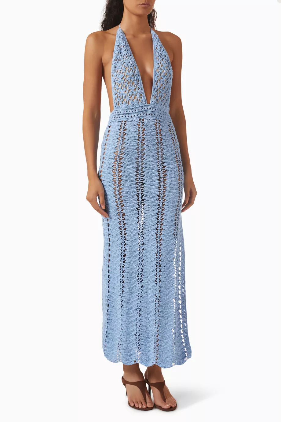 Buy Cleonie Swim Blue Hidden Treasure Crochet Maxi Dress For Women Online |  Ounass UAE