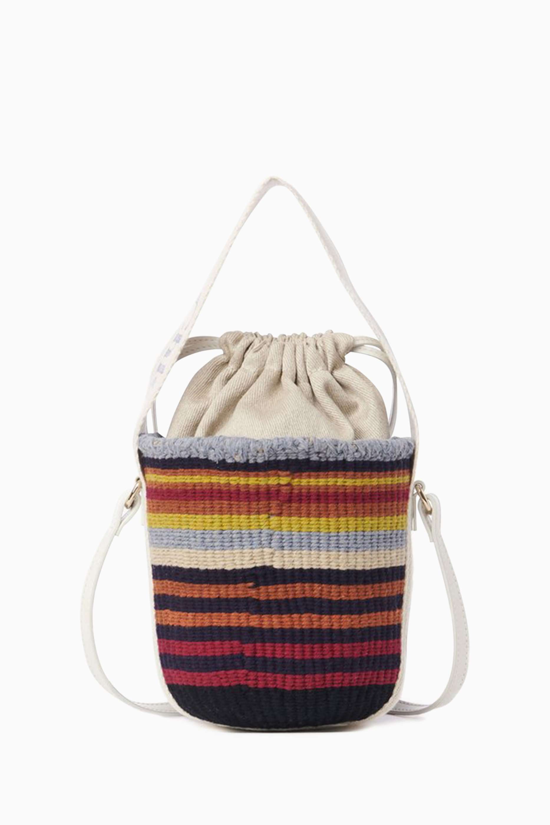 shop-chloe-small-woody-bucket-bag-in-recycled-wool-knit-for-women