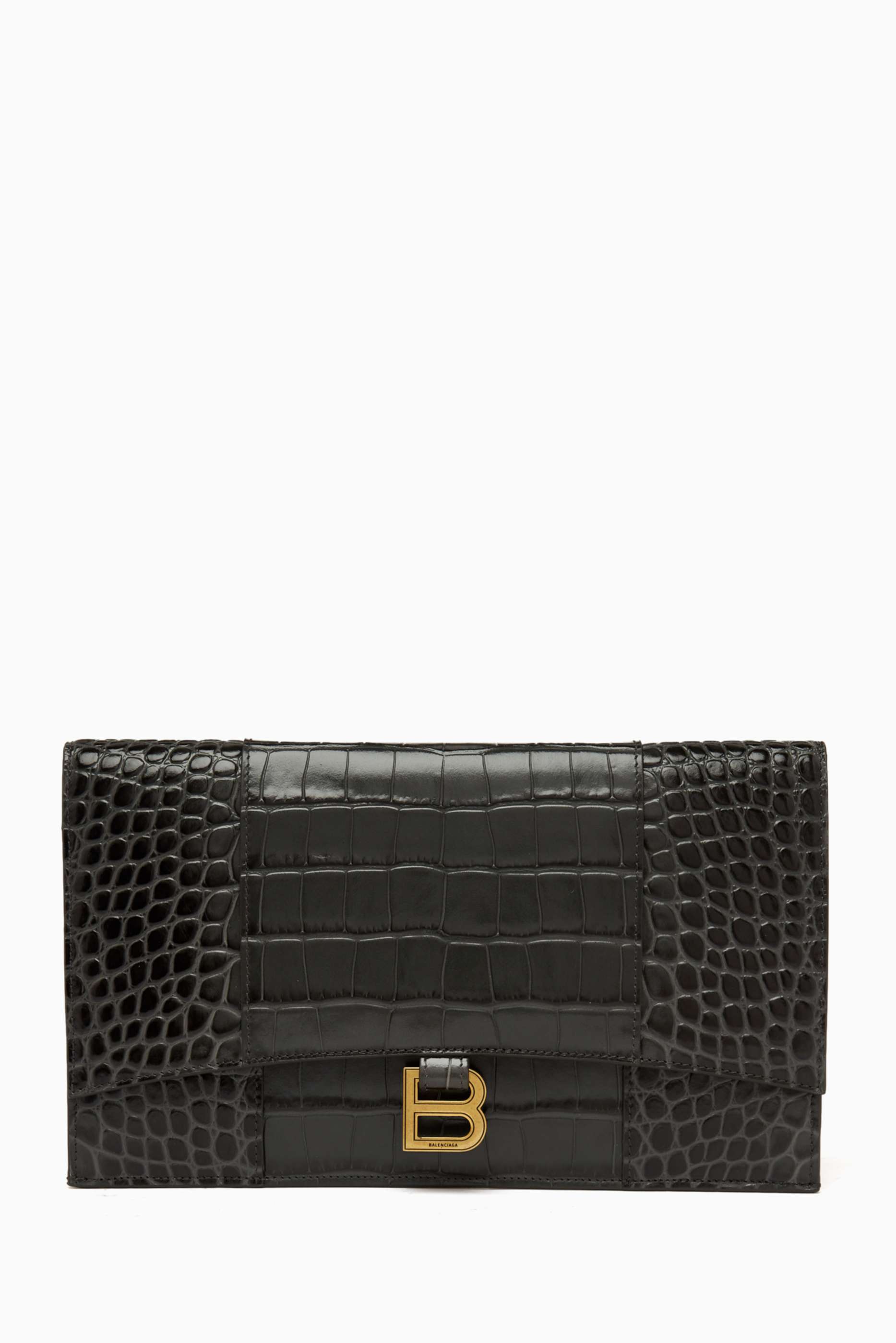 shop-balenciaga-hourglass-flat-pouch-in-croc-embossed-leather-for-women